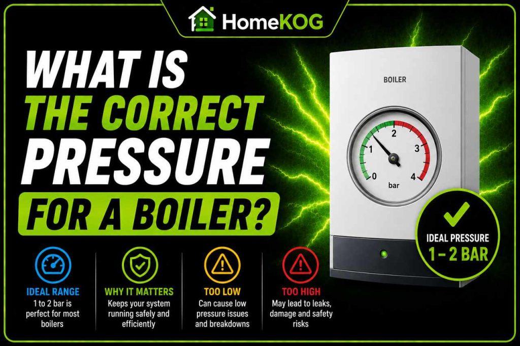 What is the correct pressure for a boiler?