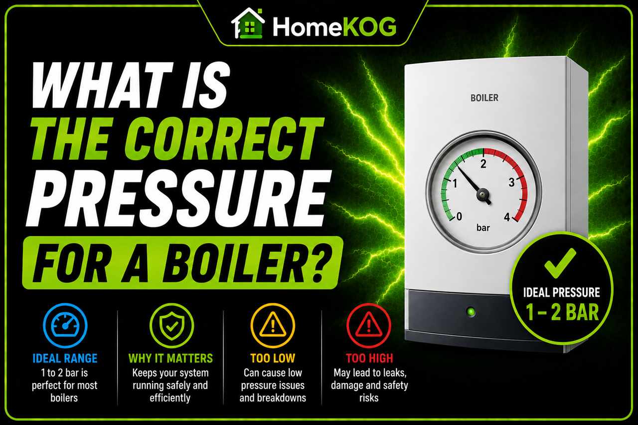 What is the correct pressure for a boiler?