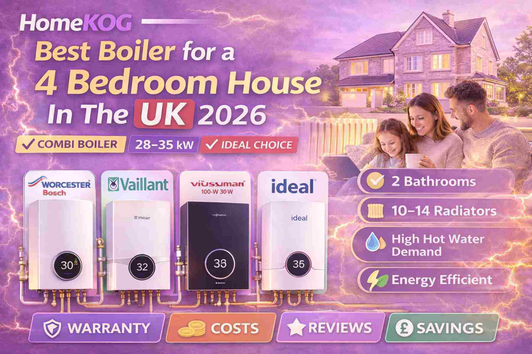 Best Boiler for a 4 Bedroom House in the UK 2026