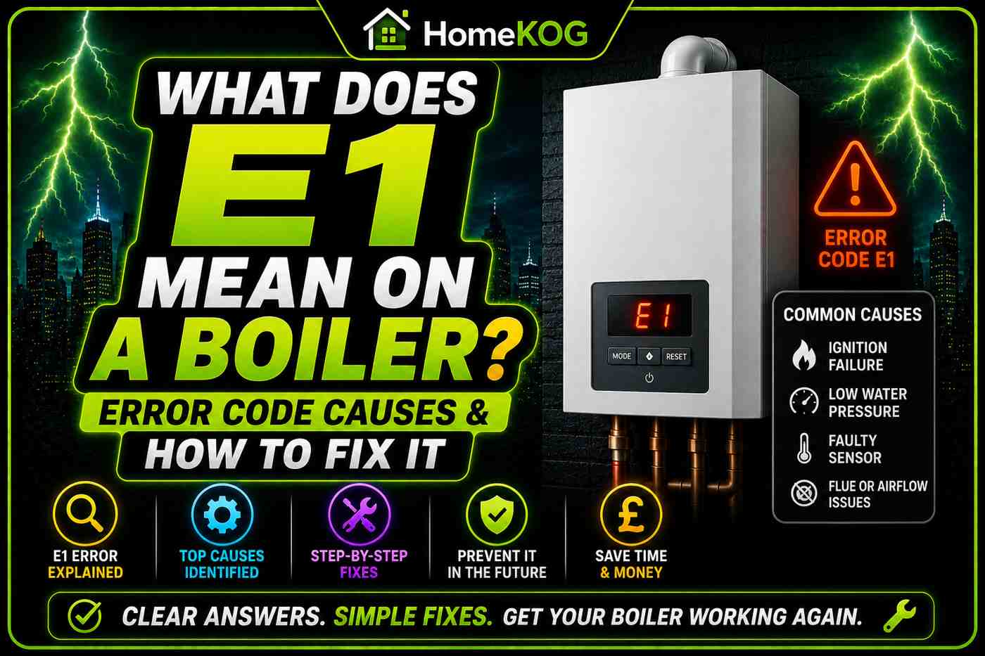 What Does E1 Mean on a Boiler? Error Code Causes & How To Fix It