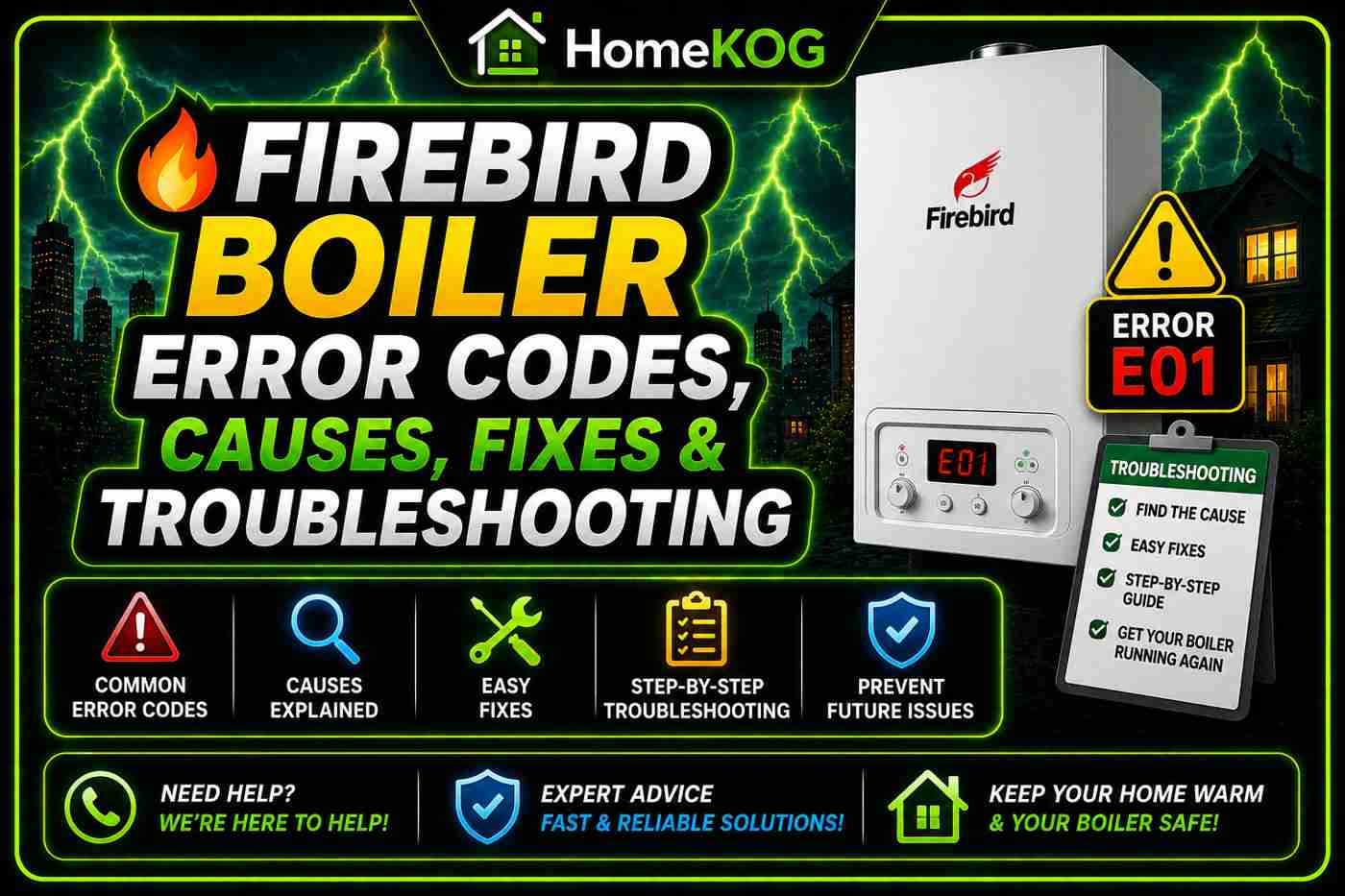 Firebird Boiler Error Codes, Causes, Fixes & Troubleshooting