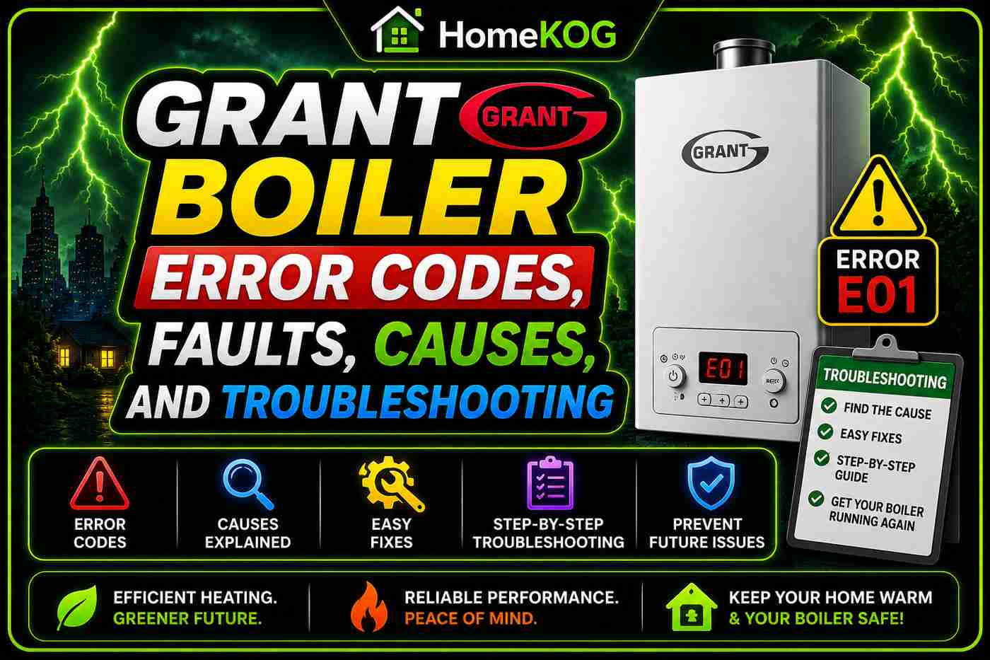 Grant Boiler Error Codes, Faults, Causes, and Troubleshooting