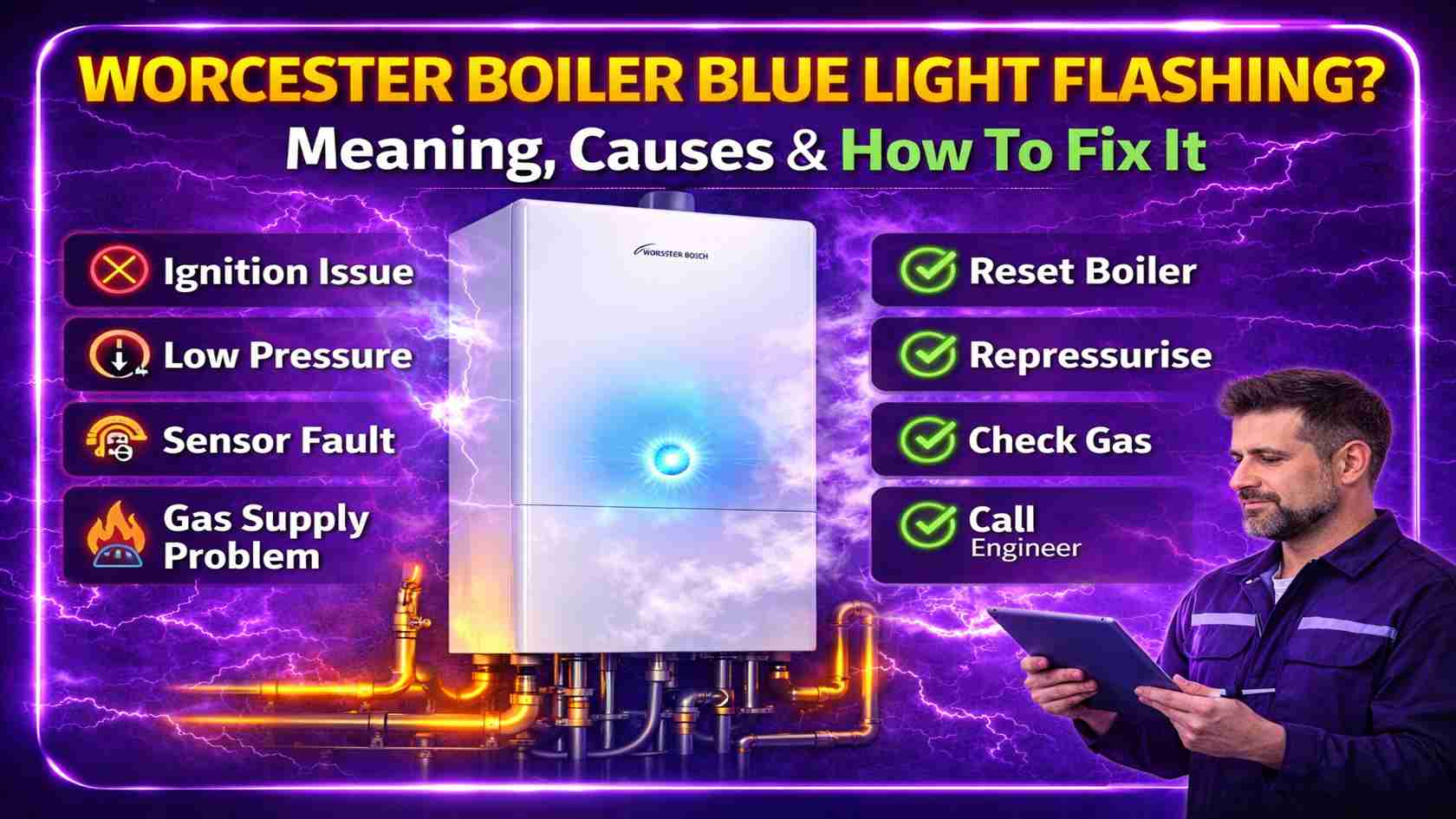Worcester Bosch Boiler Blue Light Flashing: Meaning, Causes & How to Fix It