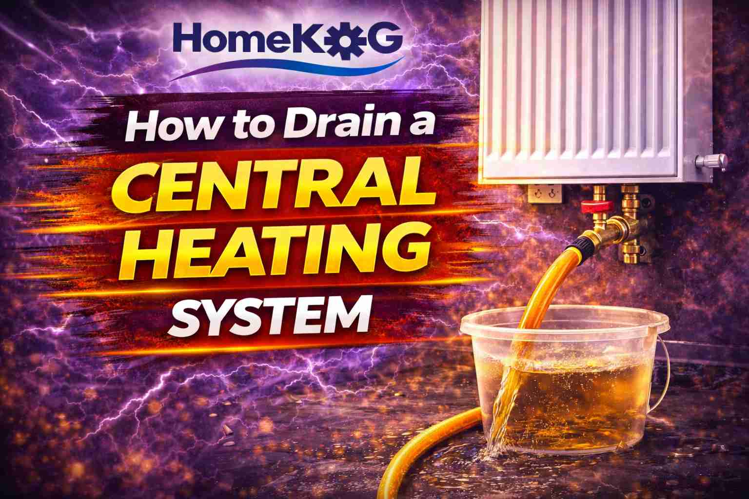 how to drain a central heating system
