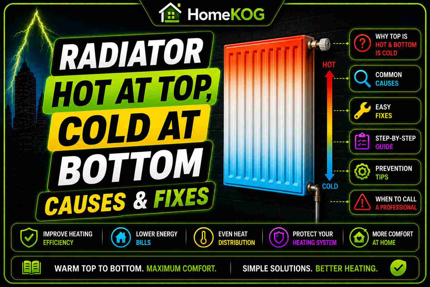 Radiator Hot At Top, Cold At Bottom Causes & Fixes