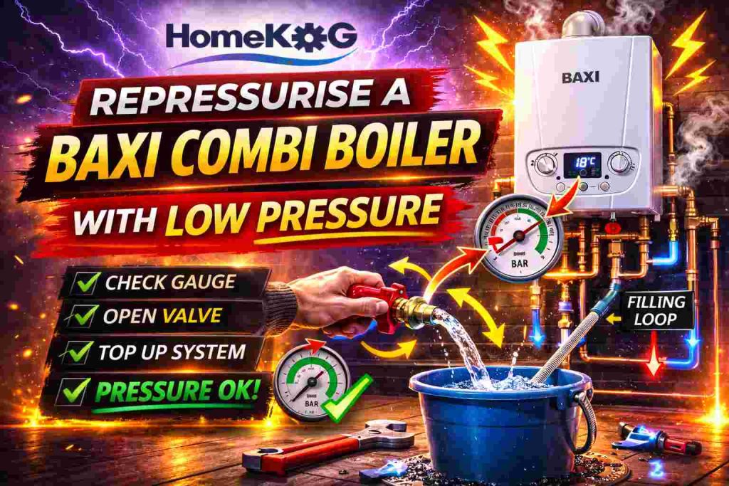 re-pressurise baxi boiler with low pressure