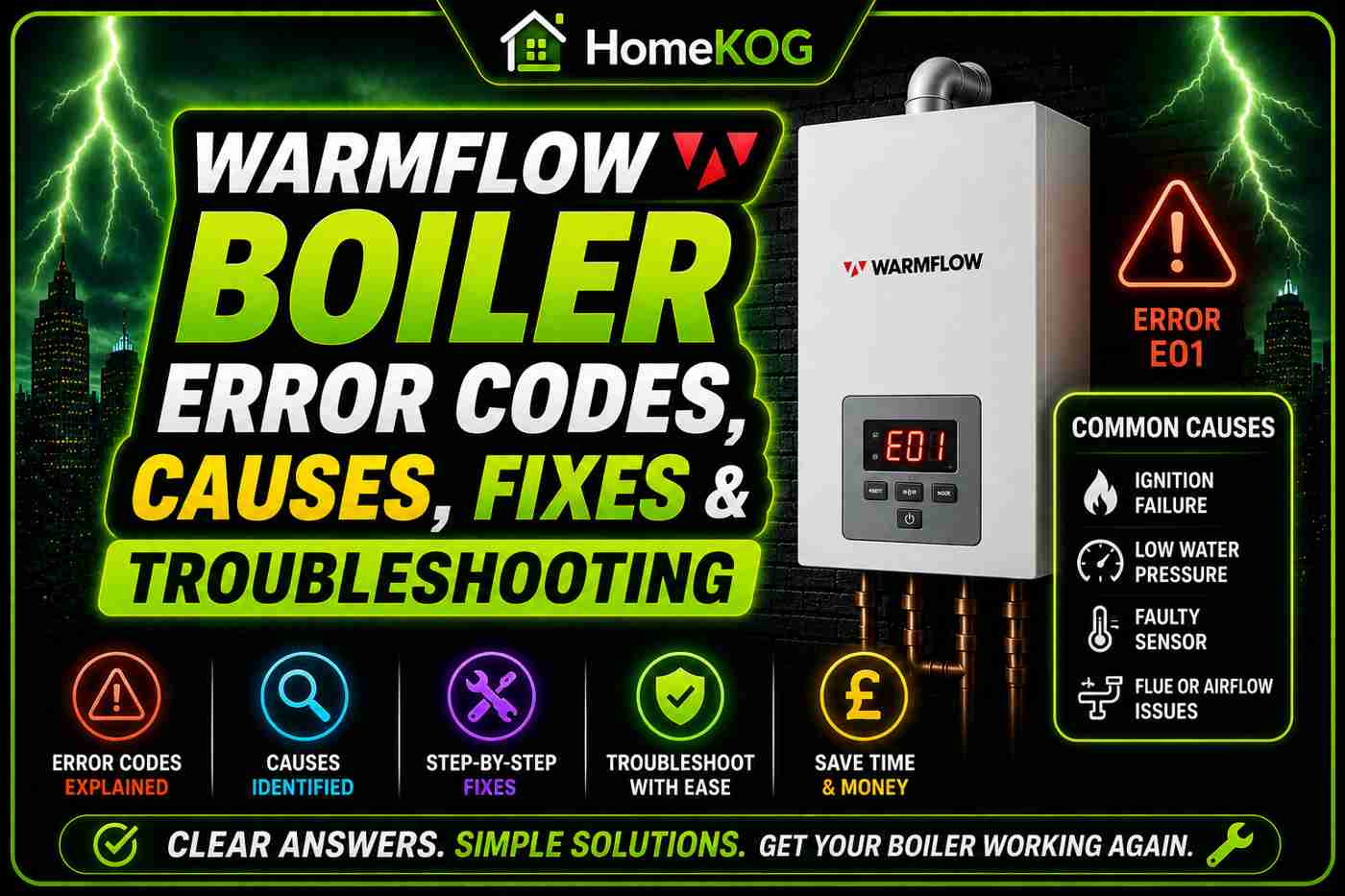 Warmflow Boiler Error Codes, Causes, Fixes & Troubleshooting