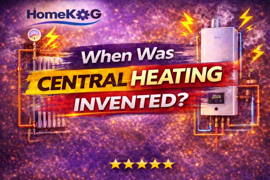 when was central heating invented