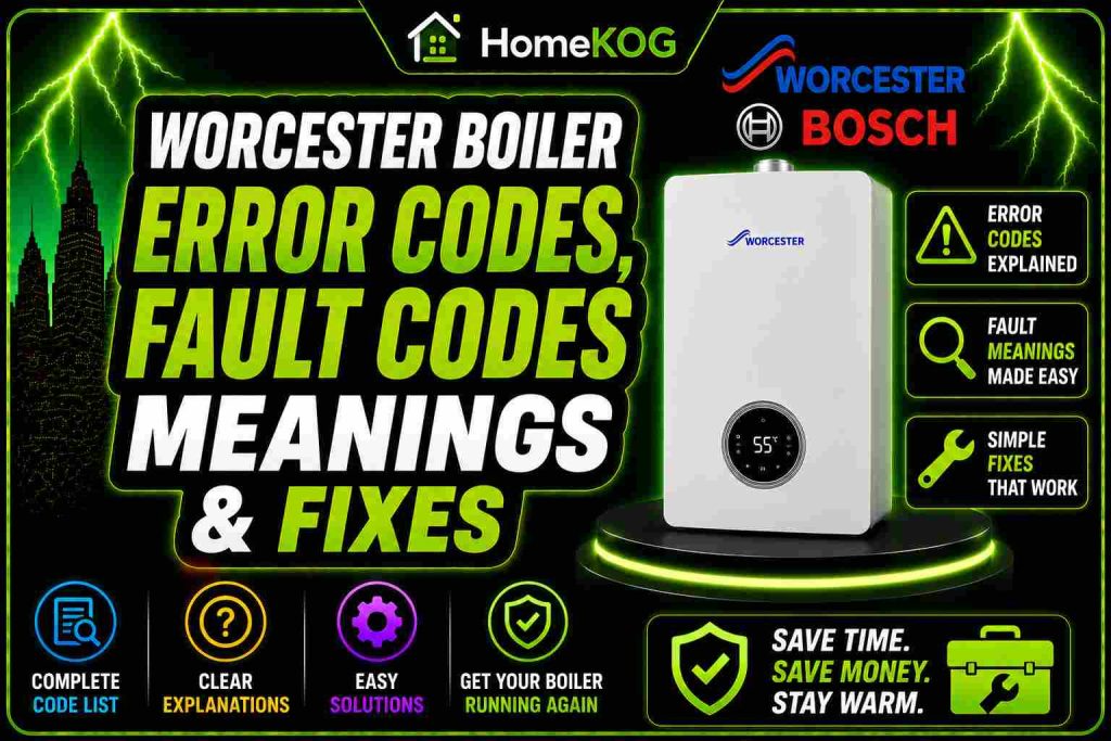 Worcester Boiler Error Codes, Fault Codes Meanings & Fixes