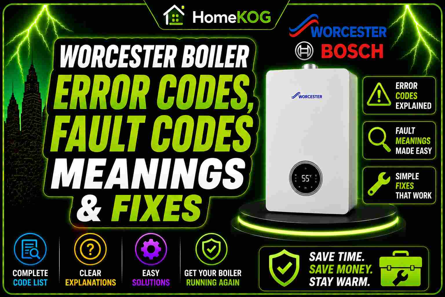 Worcester Boiler Error Codes, Fault Codes Meanings & Fixes