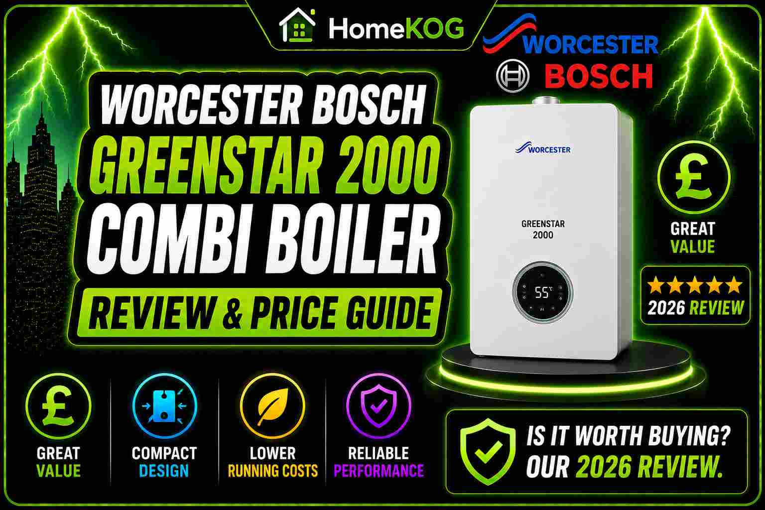 Worcester Bosch Greenstar 2000 Combi Boiler Review & Price Guide